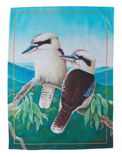 Birds of Australia Katherine Castle 10 year Anniversary 50x70cm Tea Towel Kookaburra Print