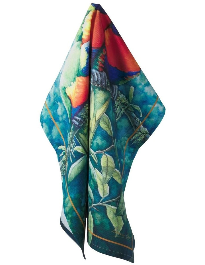 Birds of Australia KC 10yr Anniversary Tea Towel 50x70cm Lorikeet Print