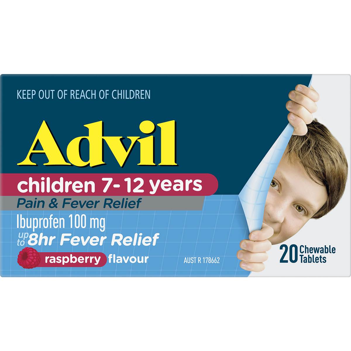 Advil Childrens Pain & Fever Relief Ibuprofen Chewable Tablets 20 pack