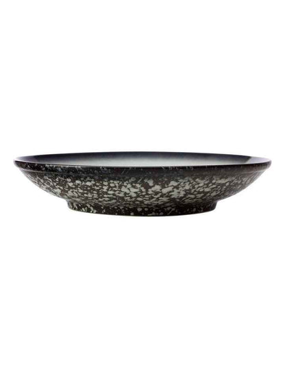 Caviar 25cm Footed Bowl Granite in Black