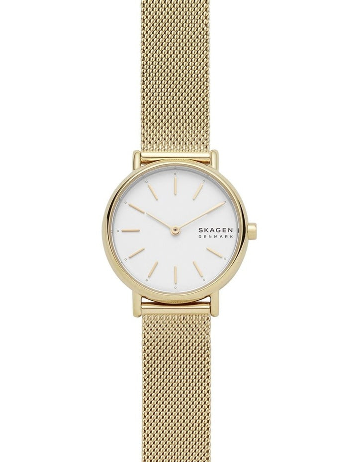Signatur Slim Gold Tone Gold Stainless Steel Mesh Analog Watch SKW2693