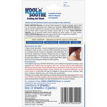 Kool 'n' Soothe Soft Gel Sheets For Headache & Migraine Relief 6 pack
