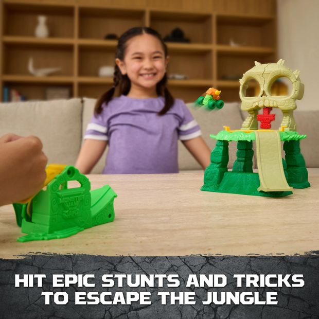 Mini Vehicle Playset with Launcher and Skull Target