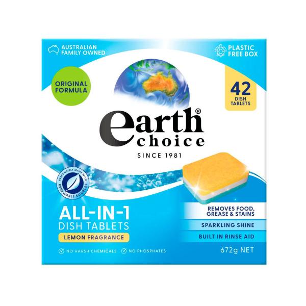EARTH CHOICE ALL IN 1 DISHWASH TABLETS:ORIGINAL: 42 PACK