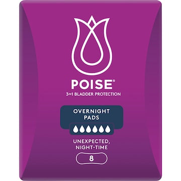 Poise Incontinence Pads Overnight 8 pack