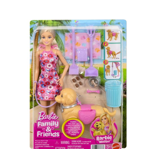 Barbie Malibu Walk & Potty Pup Toy Set