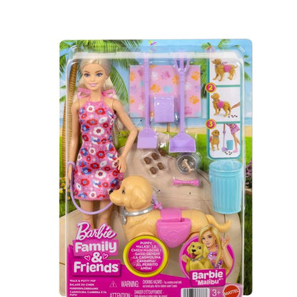 Barbie Malibu Walk & Potty Pup Toy Set