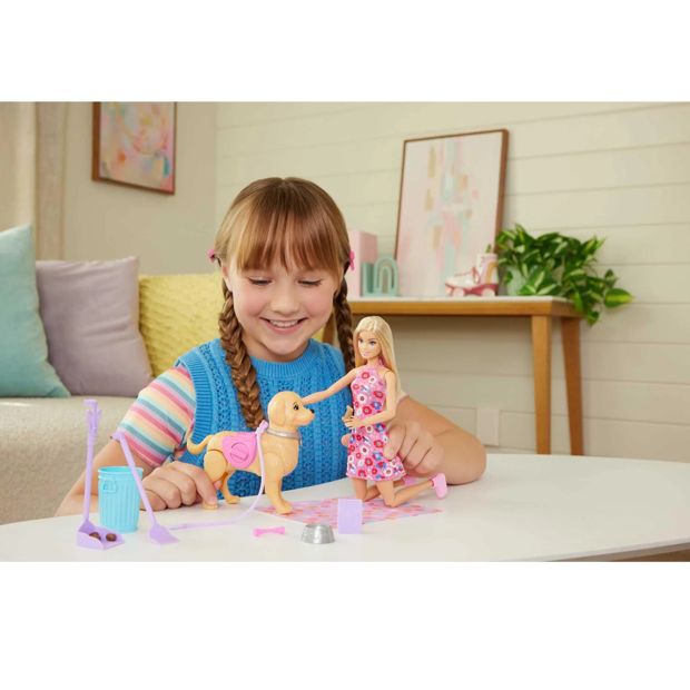 Barbie Malibu Walk & Potty Pup Toy Set