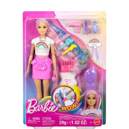 Barbie Rainbow Sparkle Hair Doll with Extra-Long Hair and Accessories