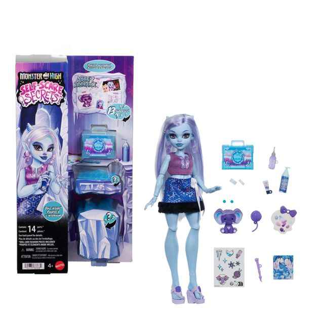 14 Piece Monster High Self-Scare Secrets Abbey Bominable Fashion Doll and Accessories Set