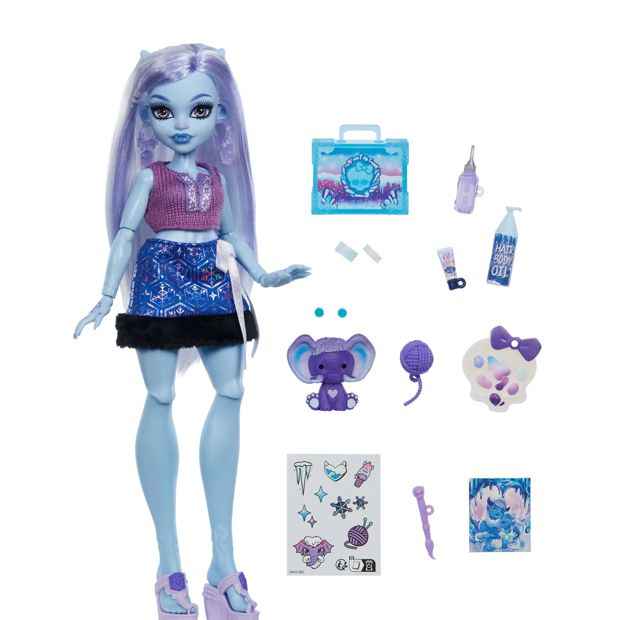 14 Piece Monster High Self-Scare Secrets Abbey Bominable Fashion Doll and Accessories Set
