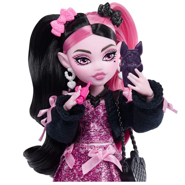 Monster High Draculaura Fashion Doll in Bow Dress and Accessories