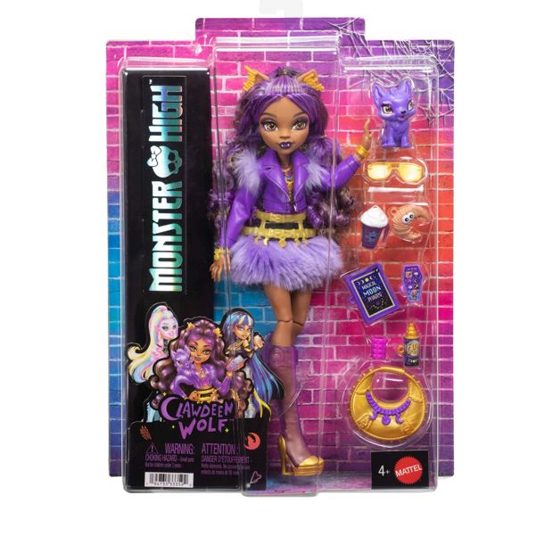 Monster High Clawdeen Wolf Fashion Doll in Furry Skirt and Accessories