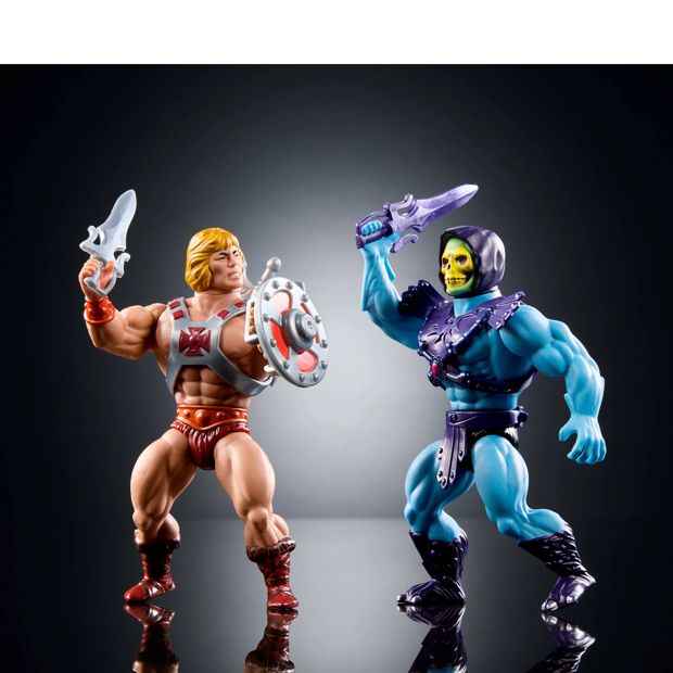 Masters of the Universe Origins Mattel 80th Anniversary Retro Punching He-Man and Skeletor