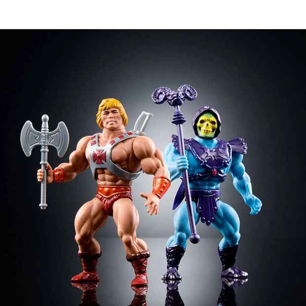 Masters of the Universe Origins Mattel 80th Anniversary Retro Punching He-Man and Skeletor