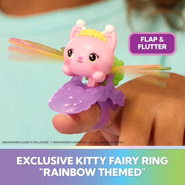 Gabby's Dollhouse Dreamworks Fairylandia Kitty Fairy's Flutter -rific Playset