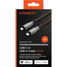 Cygnett Armoured Pro 240W USB-C to USB-C Cable 1M (Black)