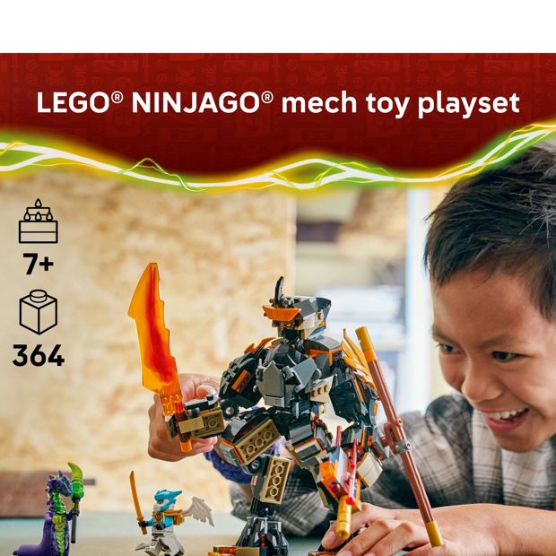 LEGO® NINJAGO® Cole's Mission Mech & Dragon Zane 71854