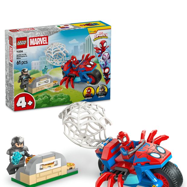LEGO® Spidey on his Motorcycle vs. Rhino 11206