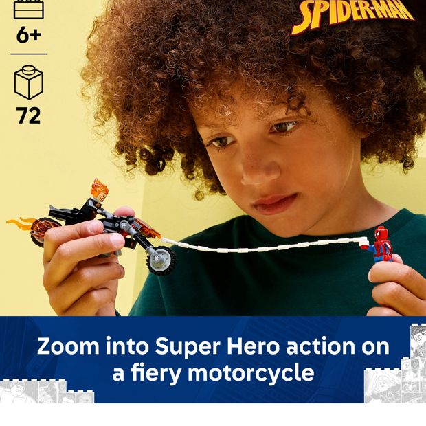 Motorcycle Chase Building Set with Hero Figures, 72 Pieces