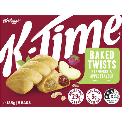 Kellogg's k-Time Baked Twists Raspberry & Apple Flavour Snack Bars 5 Pack