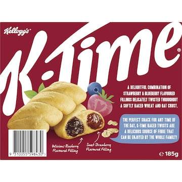 Kellogg's K Time Baked Twists Strawberry & Blueberry Flavour Snack Bars 5 pack