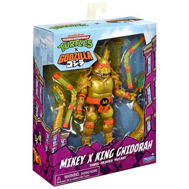 Teenage Mutant Ninja Turtles x Godzilla Figures - Michelangelo x King Ghidorah