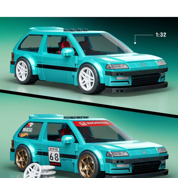 Mattel Brick Shop Hot Wheels Custom ’90 Honda Civic EF Building Toy Kit