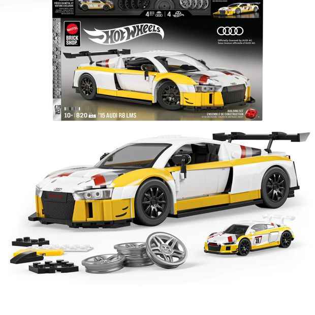Mattel Brick Shop Hot Wheels ‘15 Audi R8 LMS Building Toy Kit