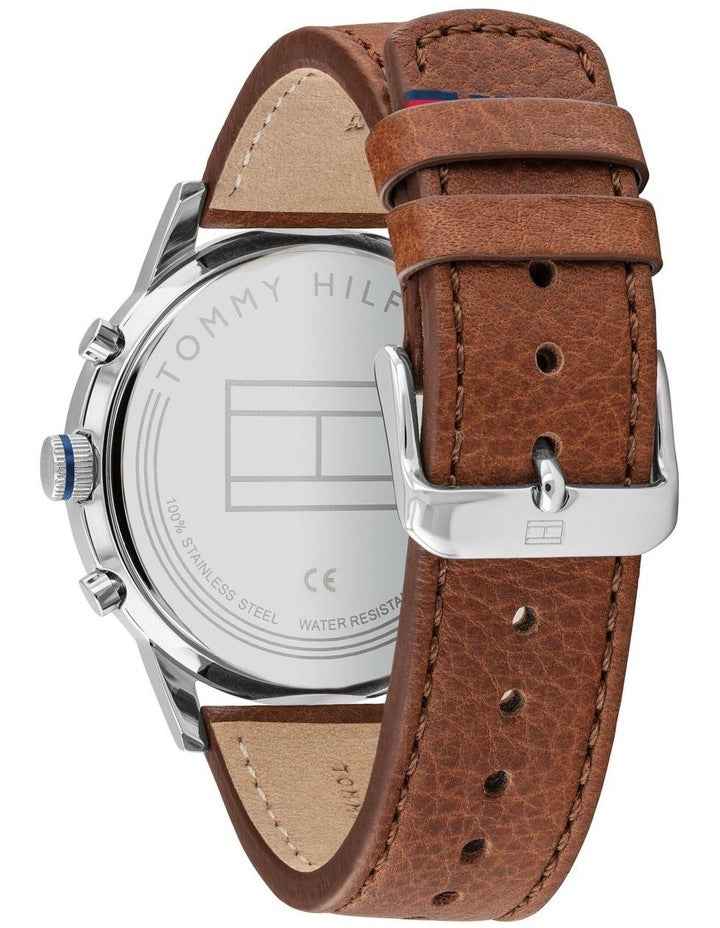 Multi-Function Light Brown Leather Men's Watch