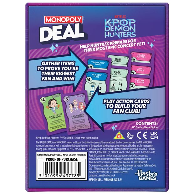 Monopoly Deal KPop Demon Hunters