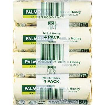Palmolive Bar Soap Naturals Milk & Honey 90g x 4 pack
