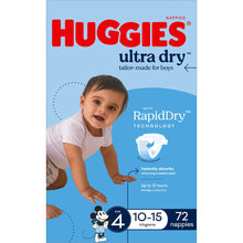 Huggies Ultra Dry Nappies Boys Size 4 (10-15kg) 72 Pack