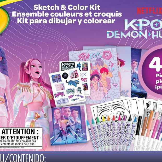 Crayola KPop Demon Hunters Sketch & Color Kit