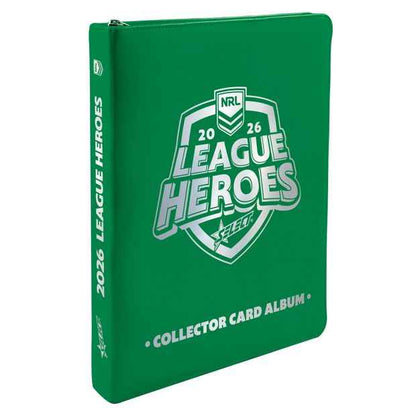 Official 2026 NRL League Heroes 2 Pack Vinyl Collector Card Album.
