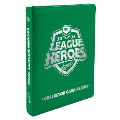 Official 2026 NRL League Heroes 2 Pack Vinyl Collector Card Album.