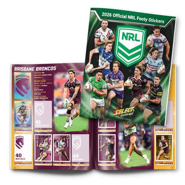2026 Official NRL Footy Stickers Book Bundle