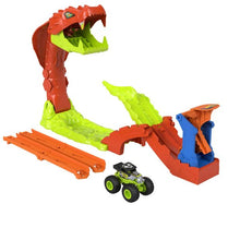 Hot Wheels Monster Trucks Snake Slam Takedown Playset with 1:64 Scale Bone Shaker