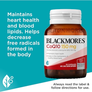 Blackmores CoQ10 150mg Heart Health Vitamin Capsules 30 pack
