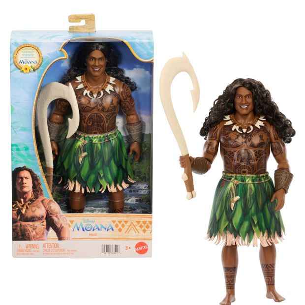 Mattel Disney Moana Maui Doll with Removable Fashion & 4 Accessories - Inspired by Live Action Movie