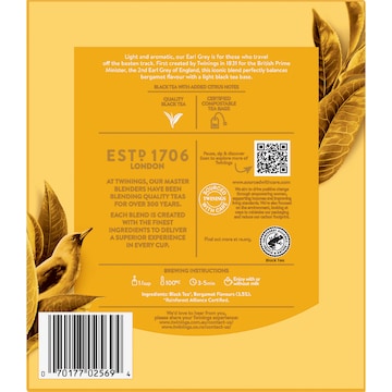 Twinings Earl Grey Tea Bags 100 pack