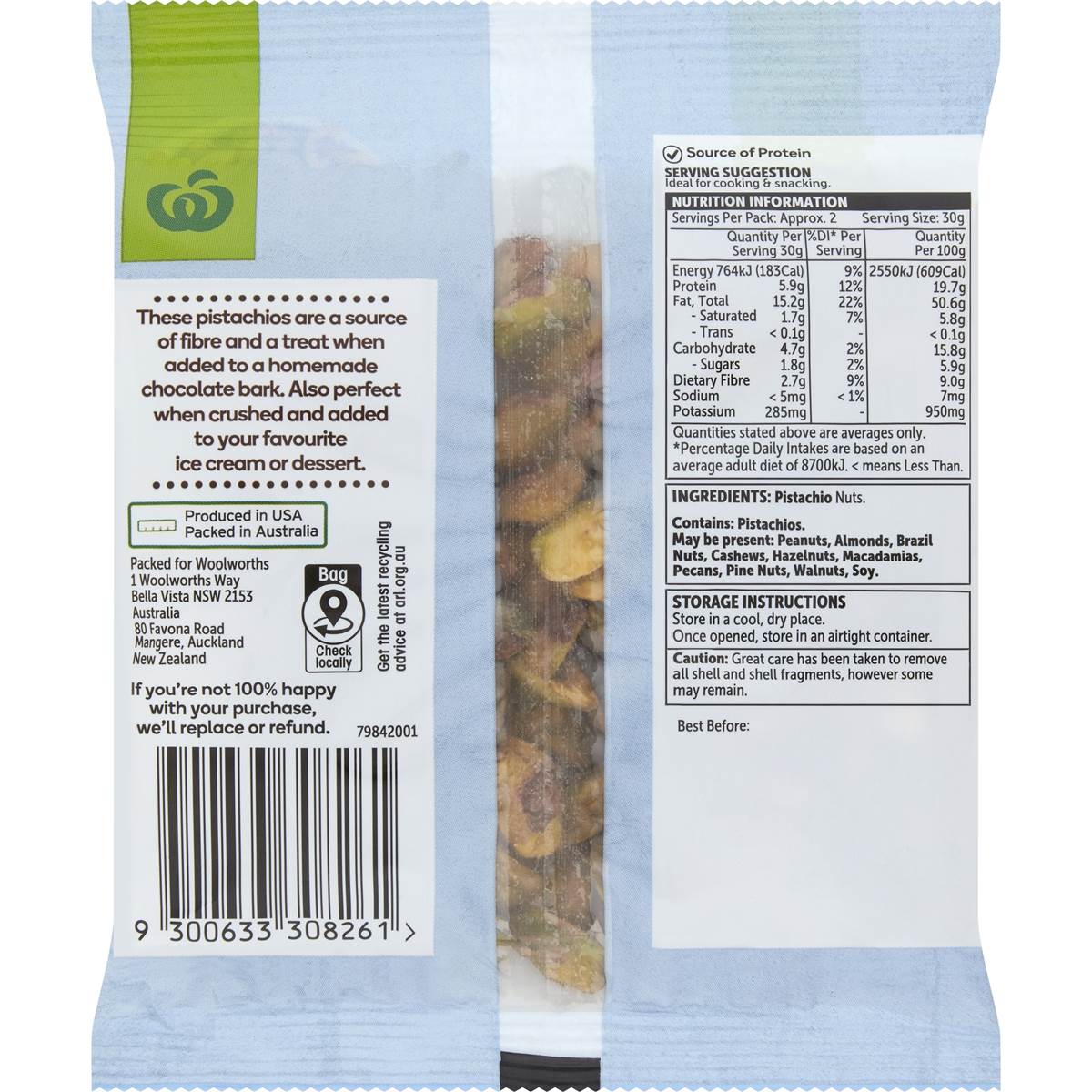 Woolworths Pistachios 80g
