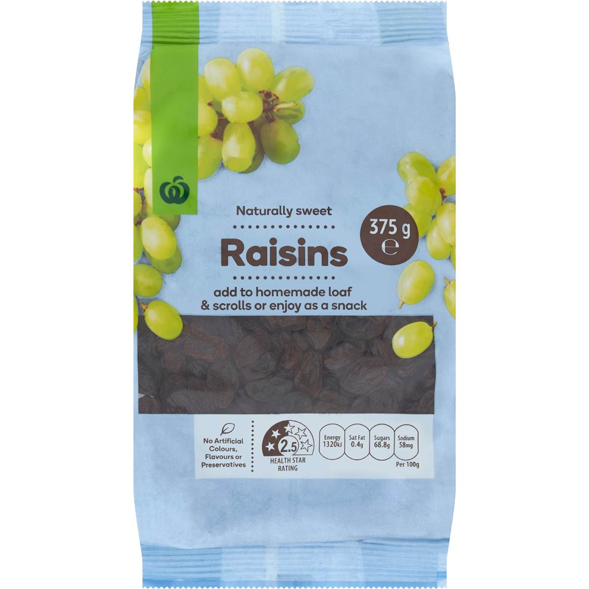 Woolworths Raisins 375g