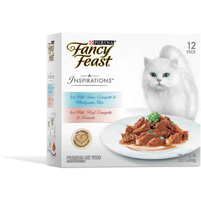 Fancy Feast Adult Inspirations Beef & Tuna Collection Wet Cat Food 70g x 12 pack