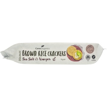 Ceres Organics Brown Rice Crackers Salt & Vinegar 115g