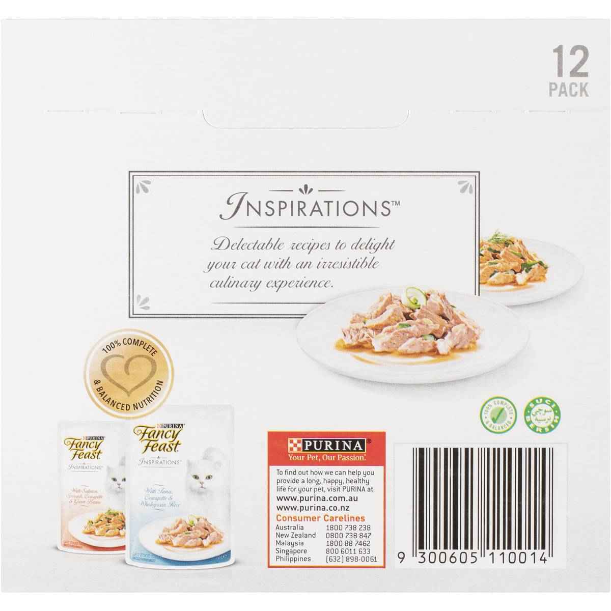 Fancy Feast Adult Inspiration Salmon & Tuna Collection Wet Cat Food 70g x 12 pack