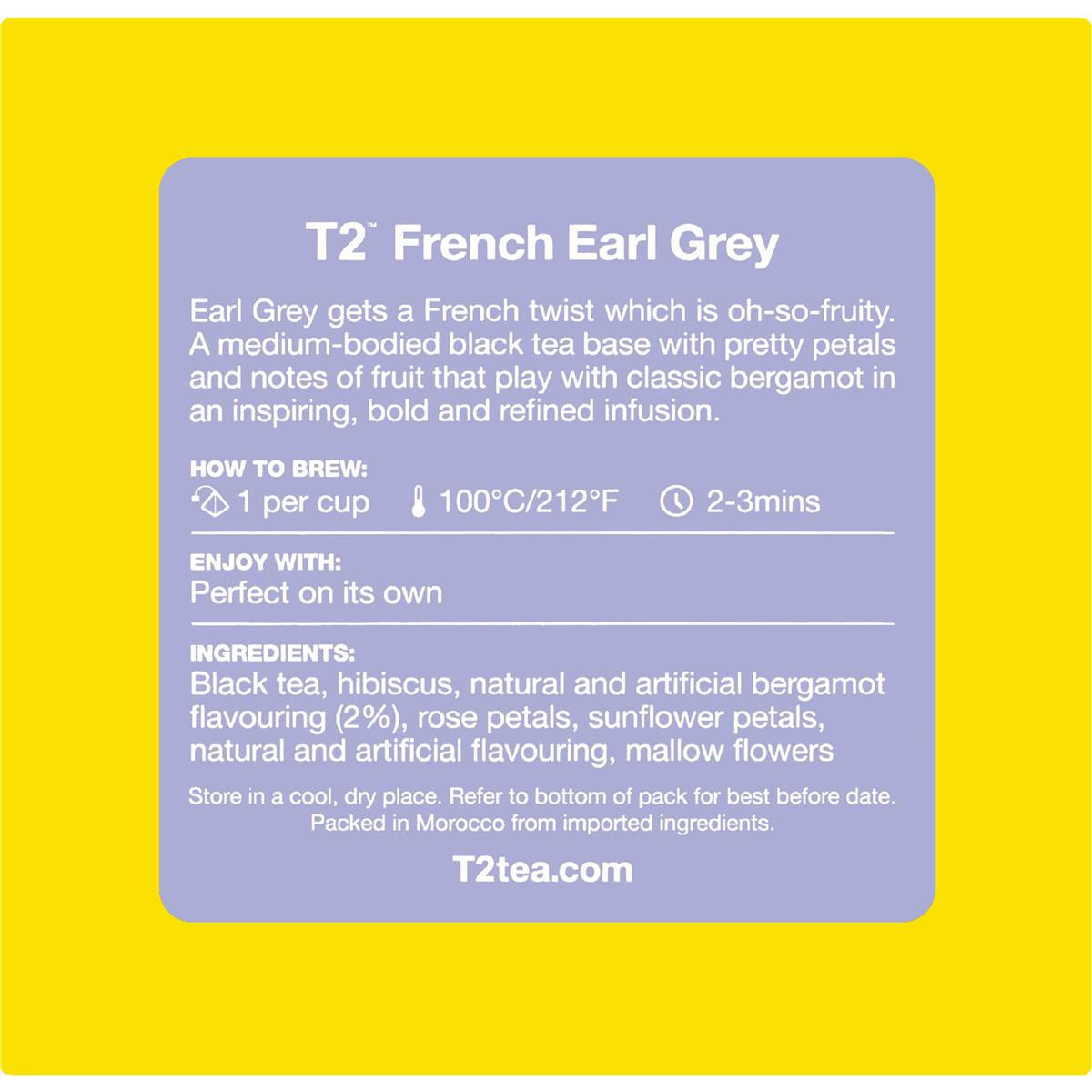 T2 Tea French Earl Grey Black Tea Bags 25 Pack