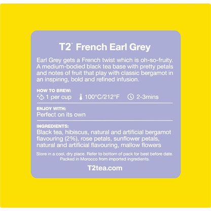 T2 Tea French Earl Grey Black Tea Bags 25 Pack