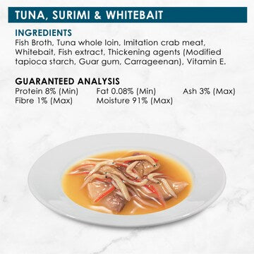 Fancy Feast Adult Royale Broths Tuna Surimi Whitebait Wet Cat Food 40g