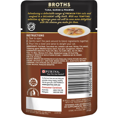 Fancy Feast Adult Royale Broths Tuna, Surimi & Prawns Wet Cat Food 40g